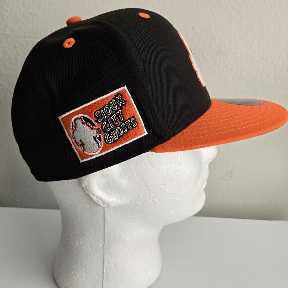 SIOUX CITY GHOSTS EFF DNA EBBETS Field Black Orange Fitted HAT Size 7 Mens NEW - Picture 5 of 6